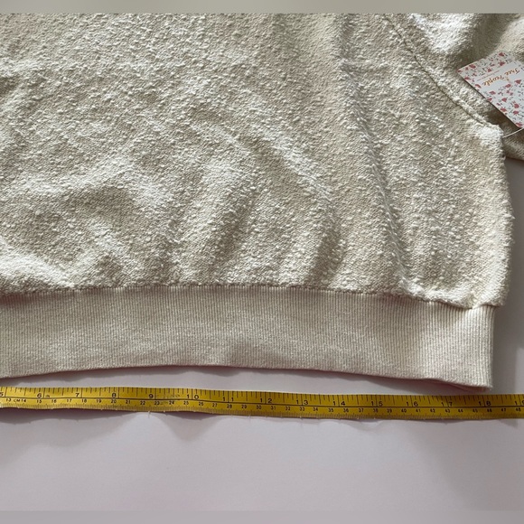 Free People “Found My Friend” Pullover Crewneck Sweater Cream Size Small NWT - Picture 7 of 11